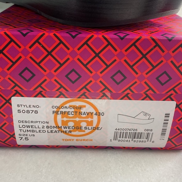 Tory Burch Lowell 280 mm wedge slide tumbled leather NEW - Picture 5 of 10